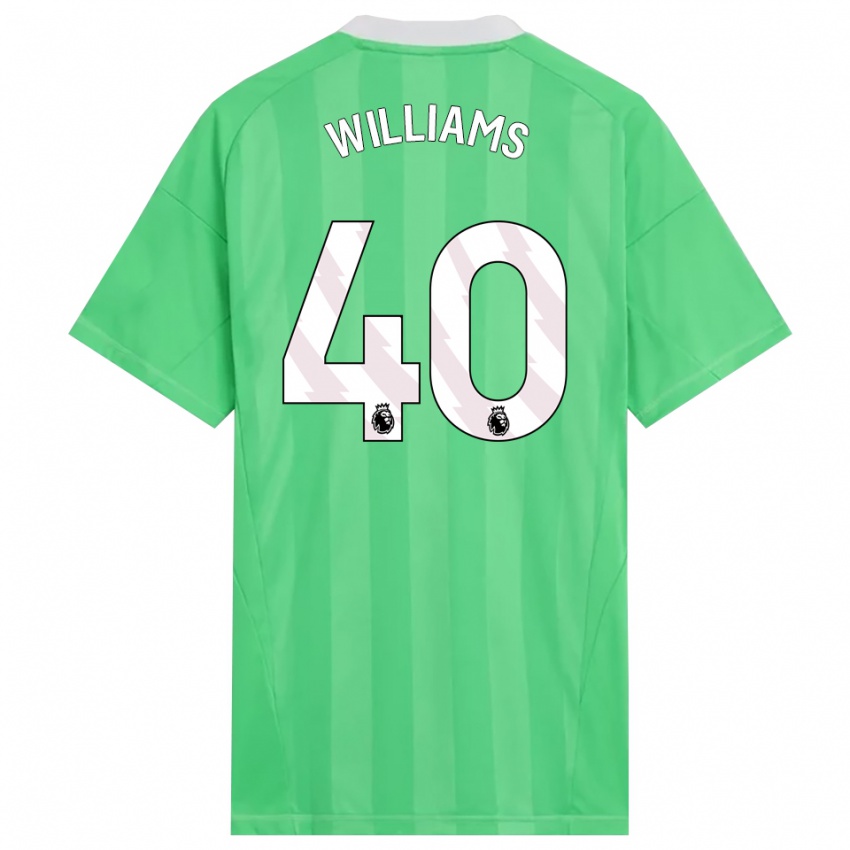 ילדים נעמי אלואיז וויליאמס #40 ירוק בהיר לבן חולצת שוער 2025/26 חולצה קצרה