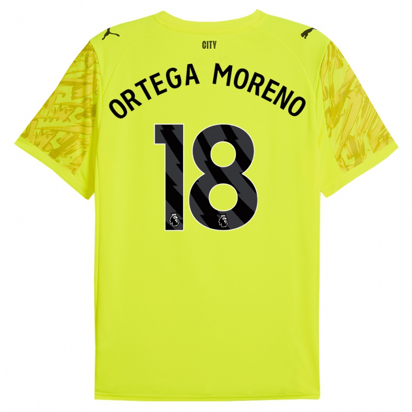 ילדים שטפן אורטגה #18 צהוב כתום שחור חולצת שוער 2025/26 חולצה קצרה