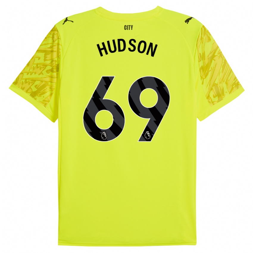 ילדים מקס הדסון #69 צהוב כתום שחור חולצת שוער 2025/26 חולצה קצרה