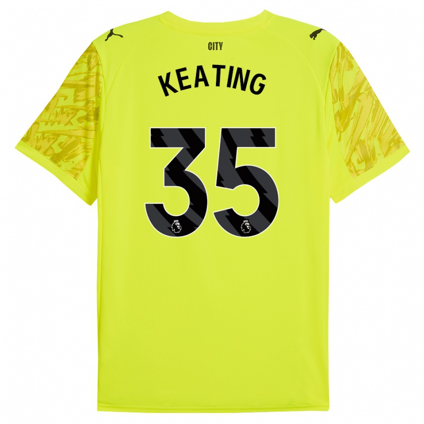 ילדים קיארה קיטינג #35 צהוב כתום שחור חולצת שוער 2025/26 חולצה קצרה