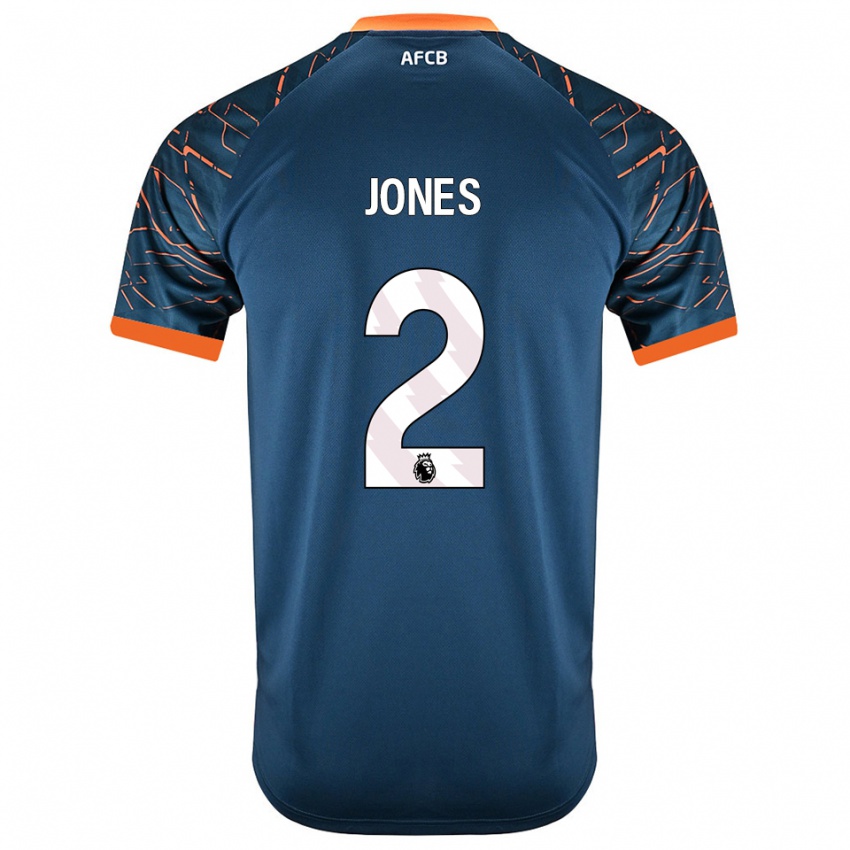 ילדים Abby Jones #2 כחול צפחה כהה חולצת שוער 2025/26 חולצה קצרה