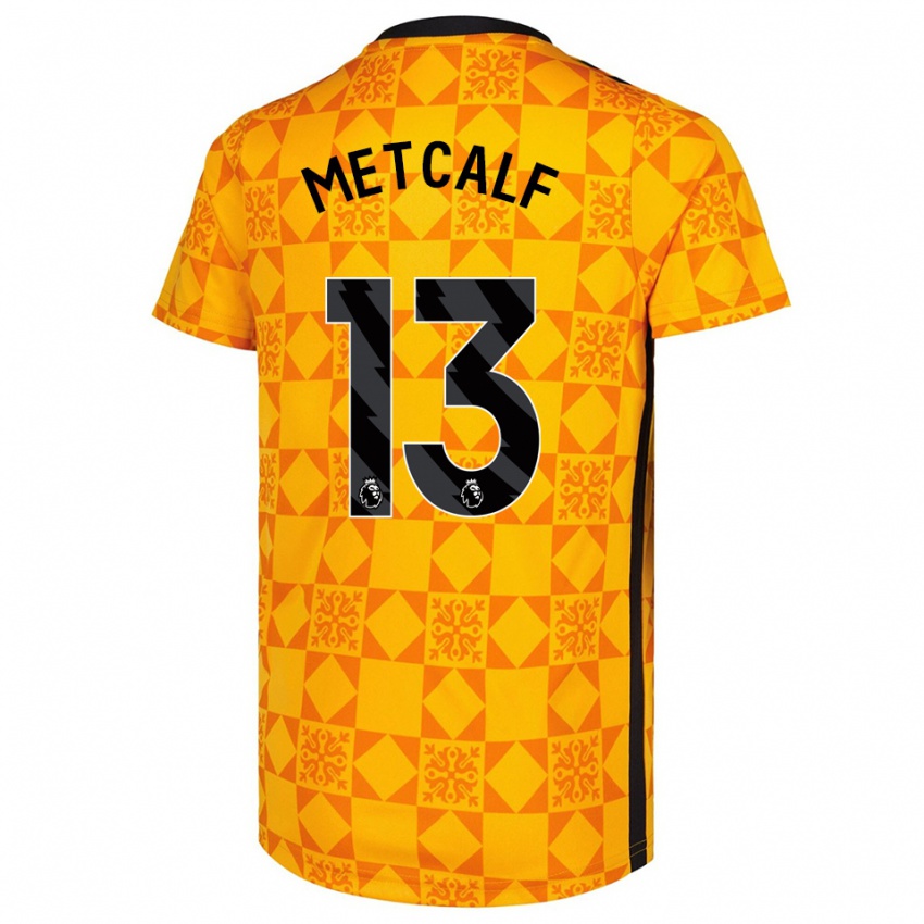 ילדים בן מטקאלף #13 צהוב שחור חולצת שוער 2025/26 חולצה קצרה