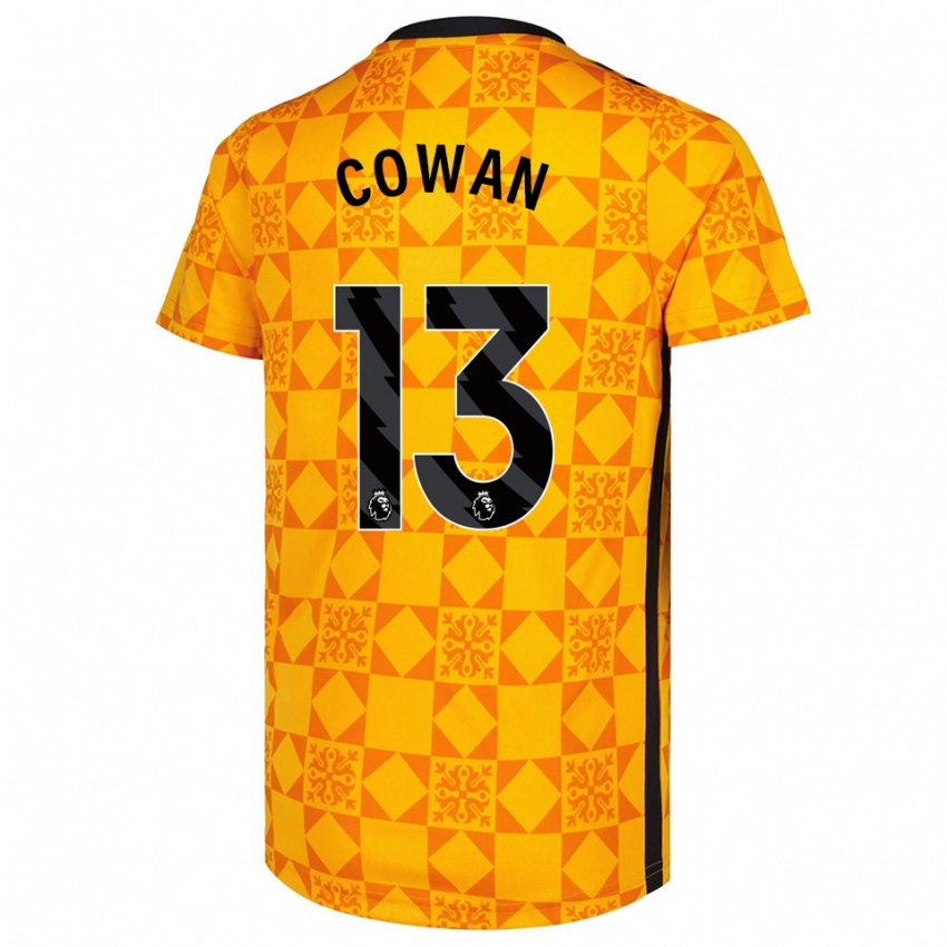 ילדים ג'ו קואן #13 צהוב שחור חולצת שוער 2025/26 חולצה קצרה