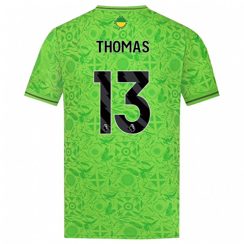 ילדים Bec Thomas #13 ירוק שחור חולצת שוער 2025/26 חולצה קצרה