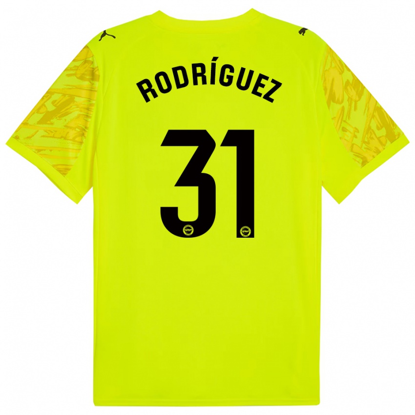 ילדים Adrián Rodríguez #31 צהוב שחור חולצת שוער 2025/26 חולצה קצרה