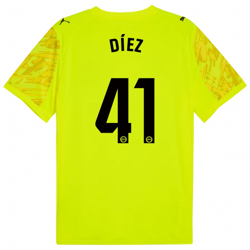 ילדים ויקטור דיאס מיגל #41 צהוב שחור חולצת שוער 2025/26 חולצה קצרה