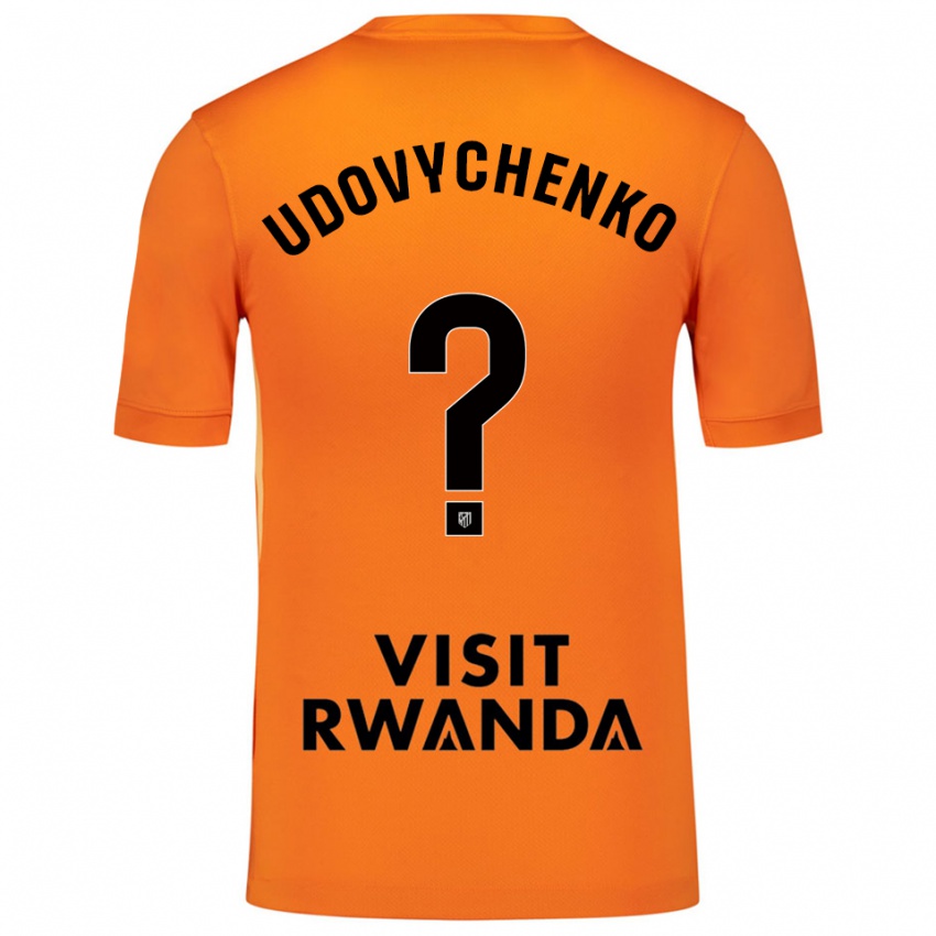 ילדים Glib Udovychenko #0 כתום שחור חולצת שוער 2025/26 חולצה קצרה