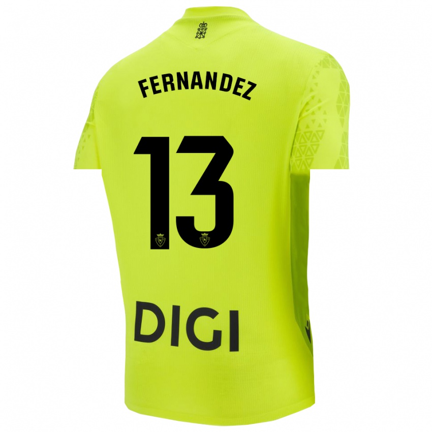 ילדים אייטור פרננדס #13 ירוק פלורסנט חולצת שוער 2025/26 חולצה קצרה