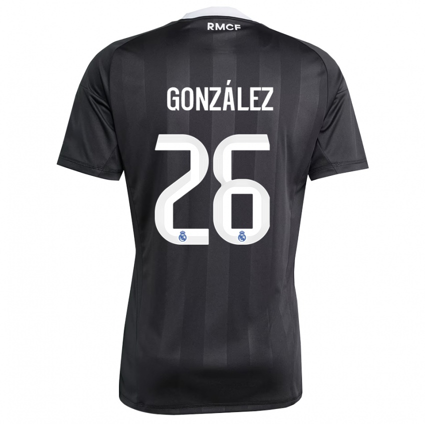 ילדים פרן גונסאלס #26 שחור לבן חולצת שוער 2025/26 חולצה קצרה