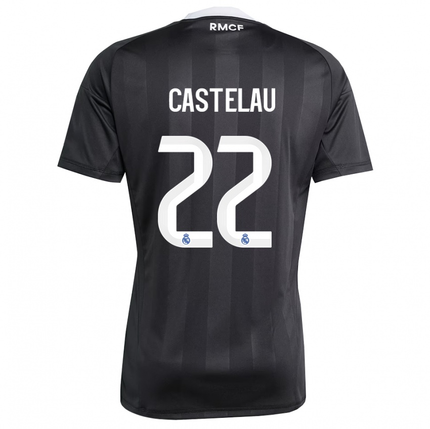ילדים Alber Castelau #22 שחור לבן חולצת שוער 2025/26 חולצה קצרה