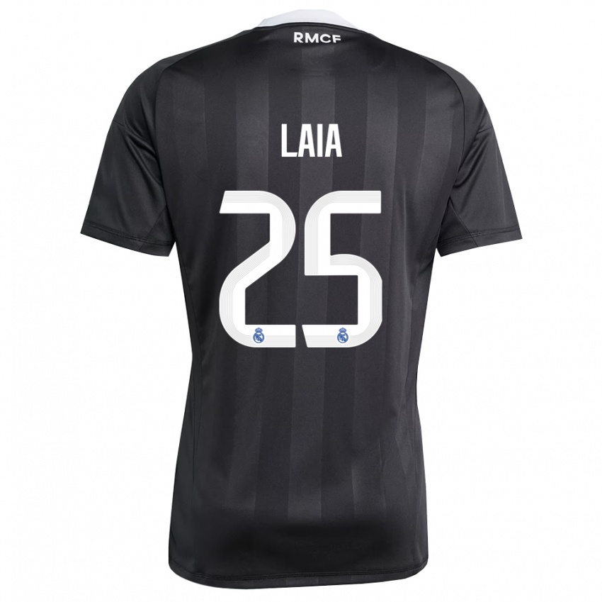 ילדים לאיה לופס דה לה מורנה #25 שחור לבן חולצת שוער 2025/26 חולצה קצרה