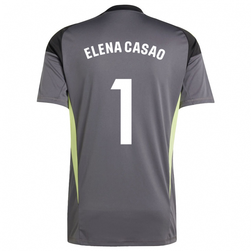 ילדים אלנה קאסאו לופס #1 אפור כהה שחור חולצת שוער 2025/26 חולצה קצרה