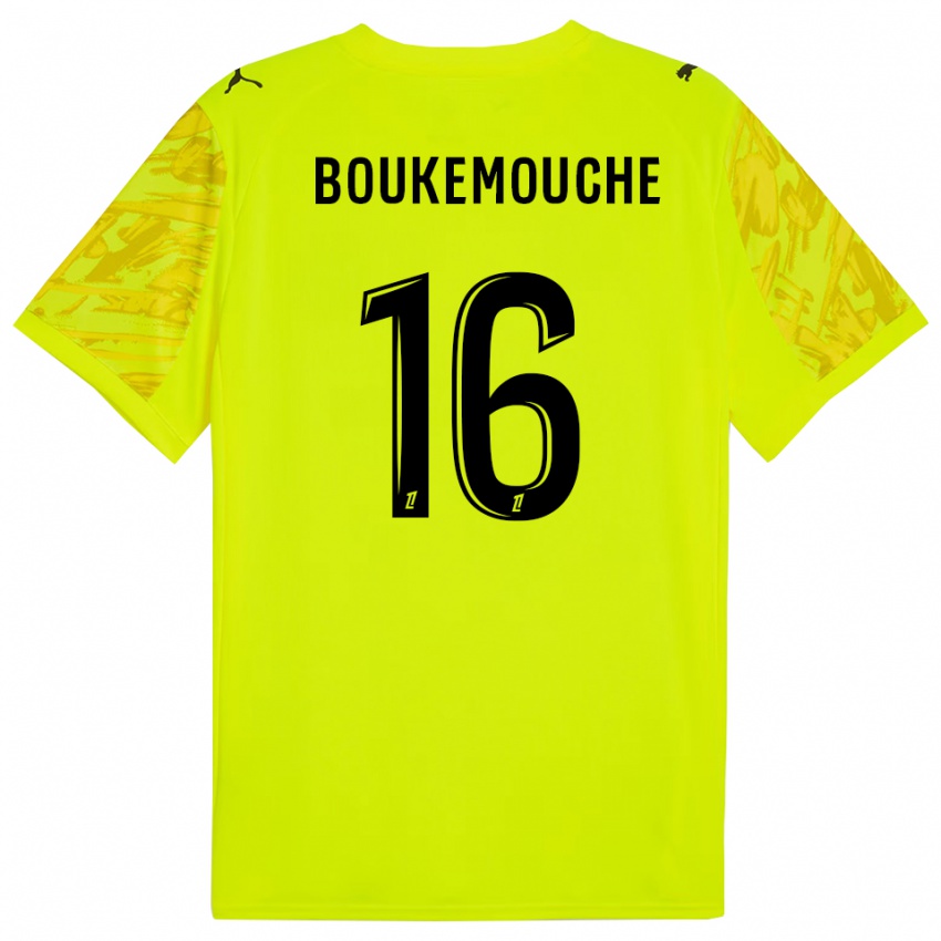 ילדים אמין בוקמוש #16 ירוק פלורסנט שחור חולצת שוער 2025/26 חולצה קצרה