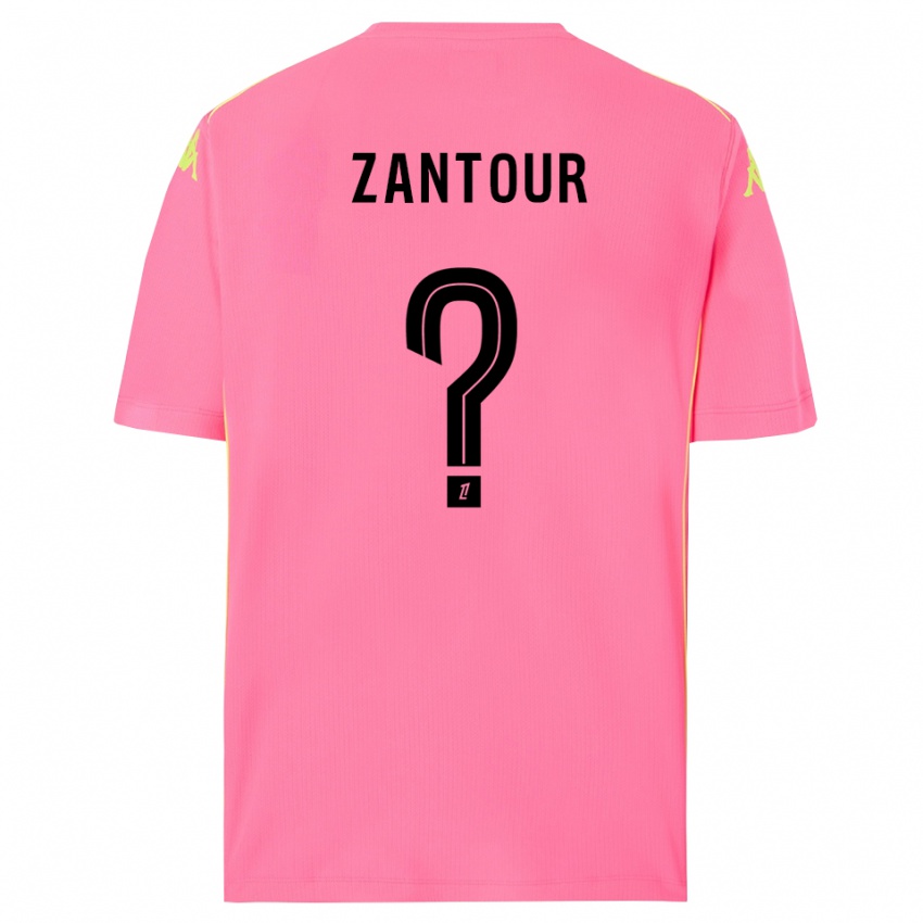 ילדים Ishaq Zantour #0 ורוד לוהט שחור חולצת שוער 2025/26 חולצה קצרה