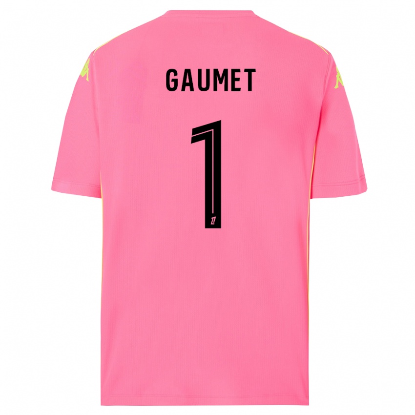 ילדים Noa Gaumet #1 ורוד לוהט שחור חולצת שוער 2025/26 חולצה קצרה