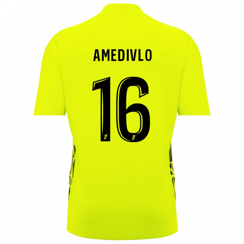 ילדים Rayann Amedivlo #16 ירוק פלורסנט חולצת שוער 2025/26 חולצה קצרה