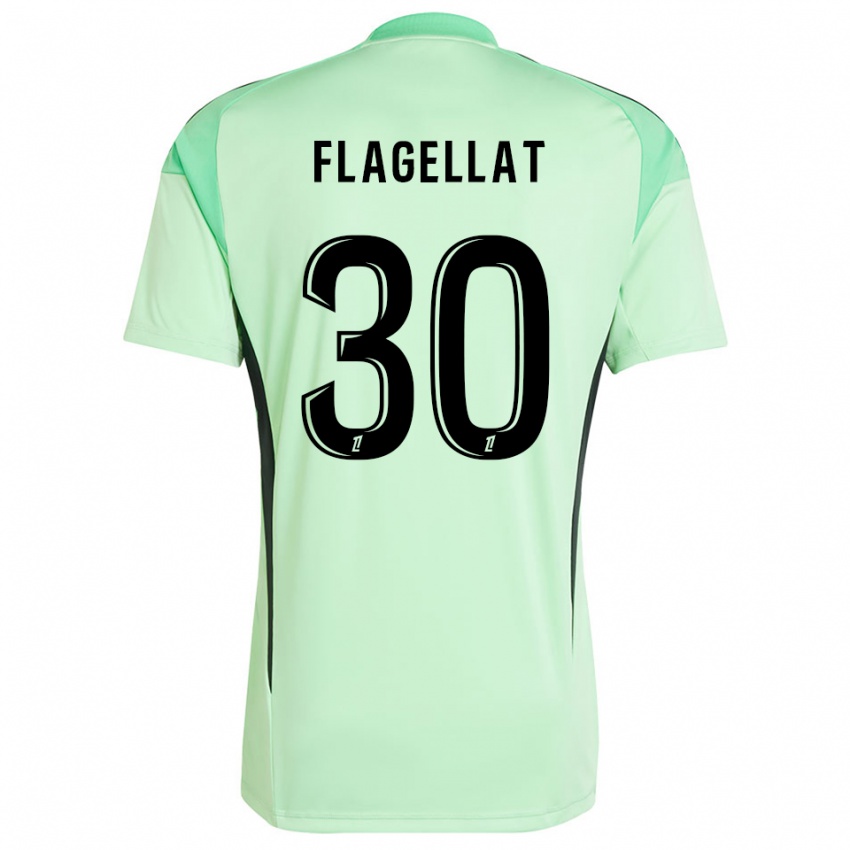 ילדים Alizée Flagellat #30 ירוק בהיר שחור חולצת שוער 2025/26 חולצה קצרה