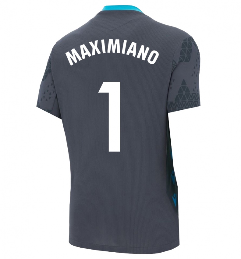 ילדים לואיש מקסימיאנו #1 אפור כהה שחור חולצת שוער 2025/26 חולצה קצרה