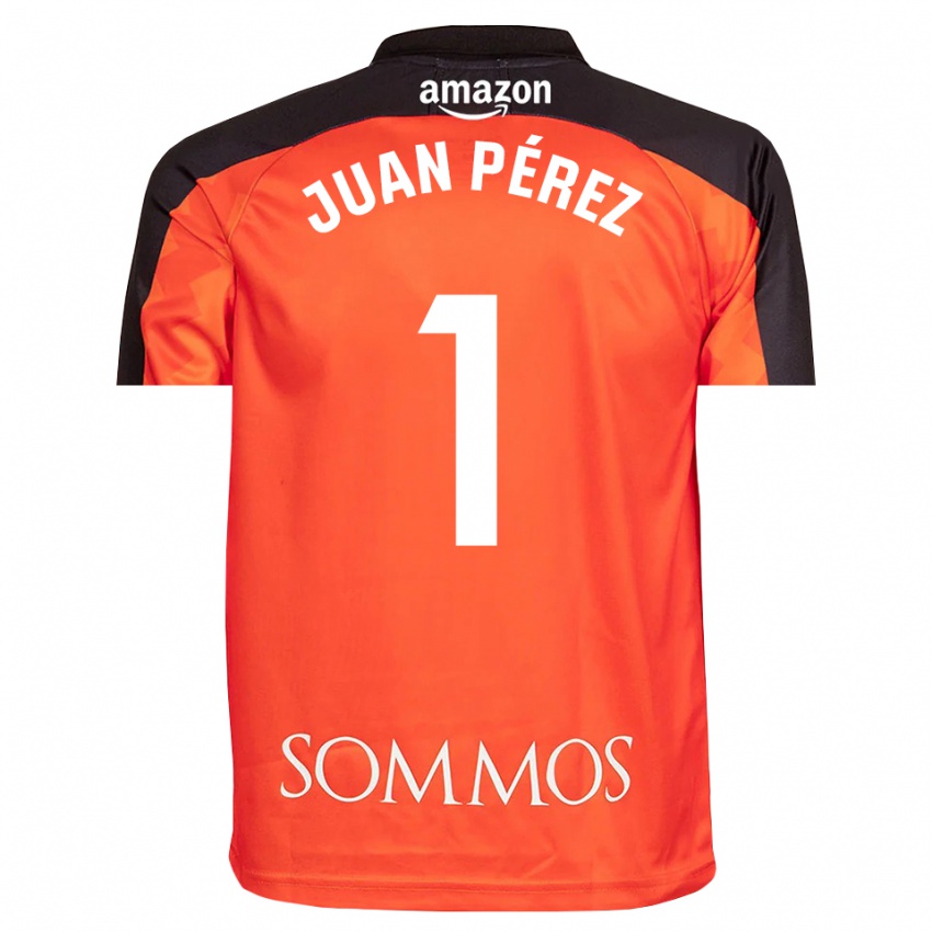 ילדים חואן פרז #1 כתום שחור חולצת שוער 2025/26 חולצה קצרה