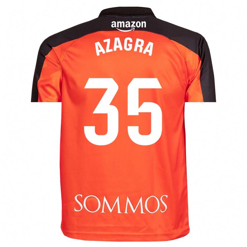 ילדים Nico Azagra #35 כתום שחור חולצת שוער 2025/26 חולצה קצרה