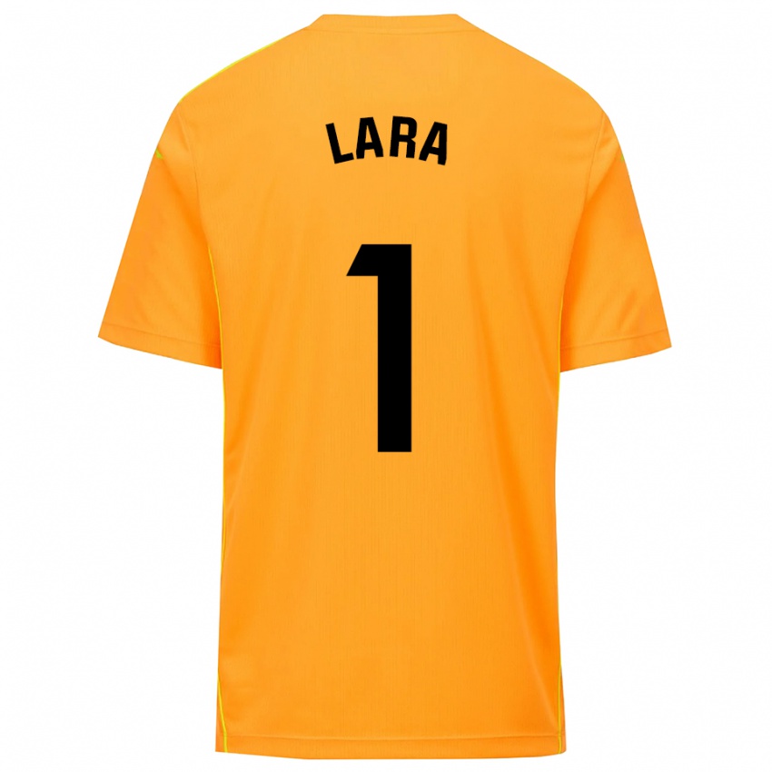 ילדים Lara Lara De Las Heras Coello #1 כתום שחור חולצת שוער 2025/26 חולצה קצרה