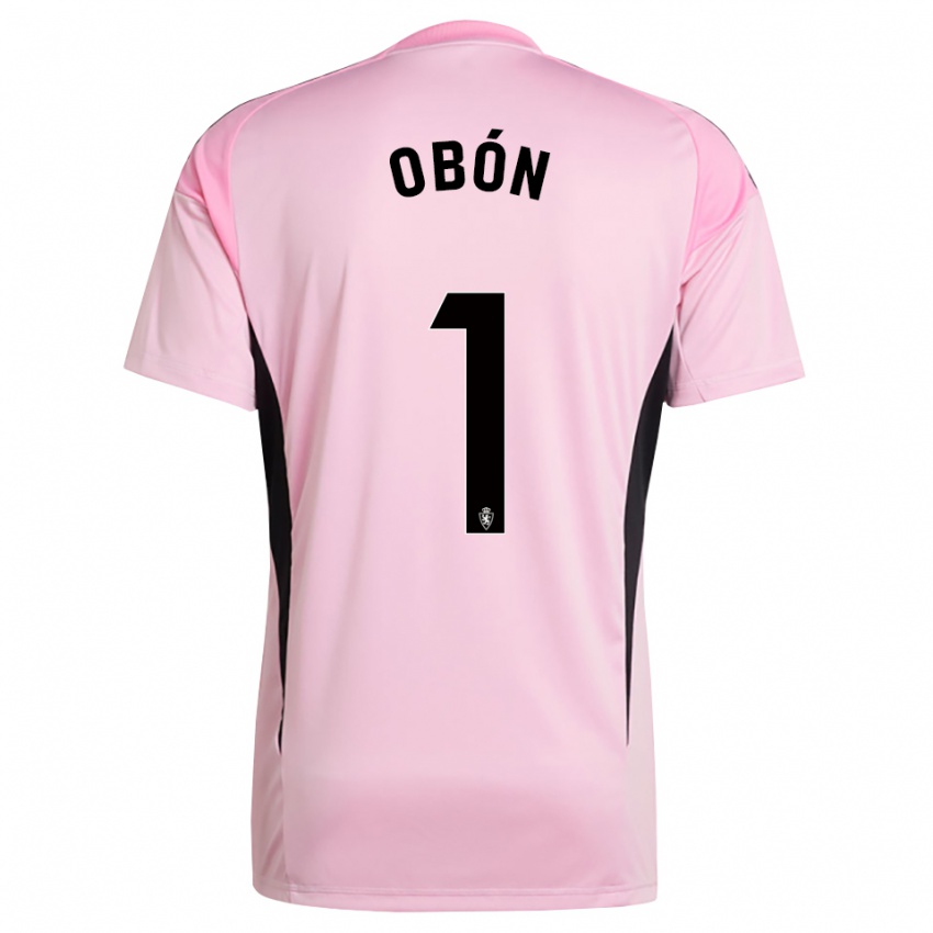 ילדים מנואל אובון סאלידו #1 ורוד בהיר שחור חולצת שוער 2025/26 חולצה קצרה