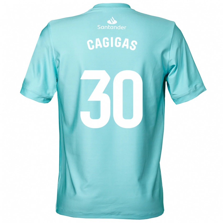 ילדים Iván Cagigas #30 ציאן בהיר לבן חולצת שוער 2025/26 חולצה קצרה