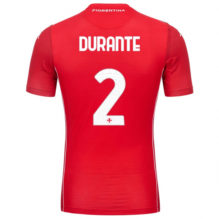 ילדים פרנצ'סקה דוראנטה #2 לבן אדום חולצת שוער 2025/26 חולצה קצרה