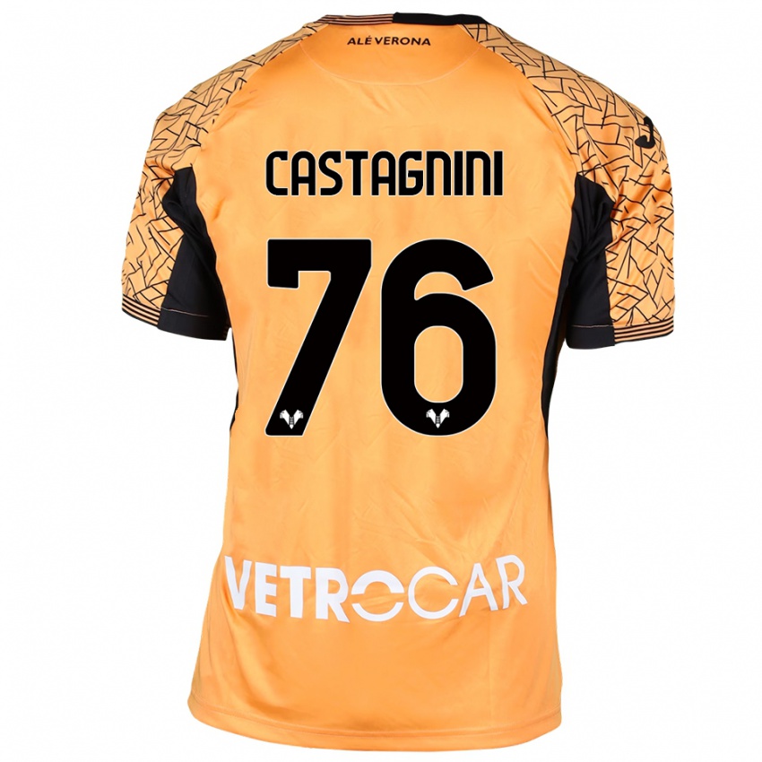 ילדים מירקו קסטניני #76 כתום שחור לבן חולצת שוער 2025/26 חולצה קצרה