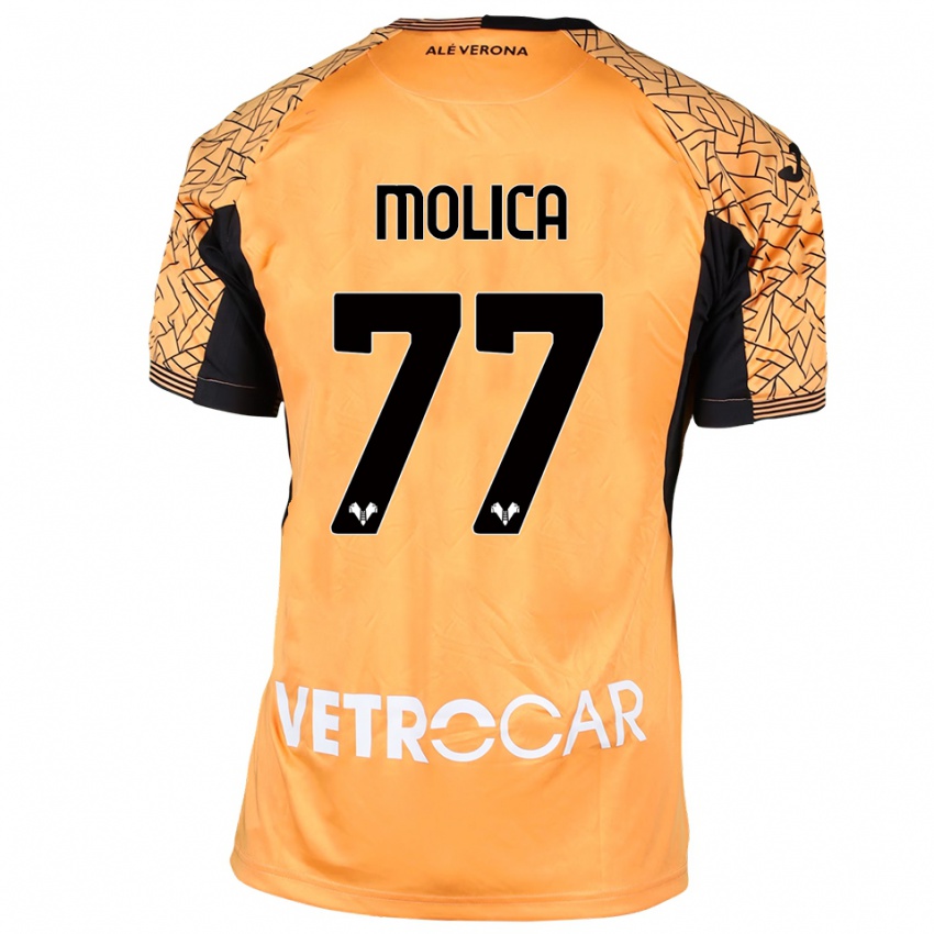 ילדים Francesco Molica #77 כתום שחור לבן חולצת שוער 2025/26 חולצה קצרה