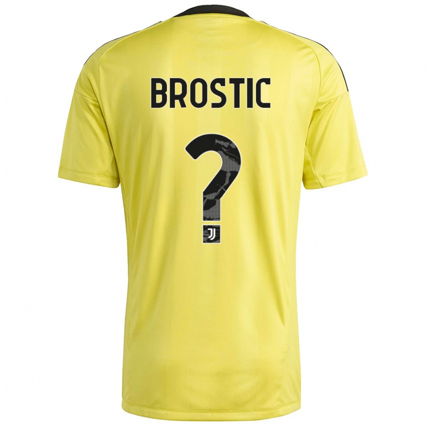 ילדים Gabriel Brostic #0 לבן צהוב חולצת שוער 2025/26 חולצה קצרה