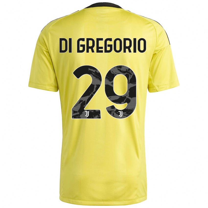 ילדים מיקלה די גרגוריו #29 לבן צהוב חולצת שוער 2025/26 חולצה קצרה