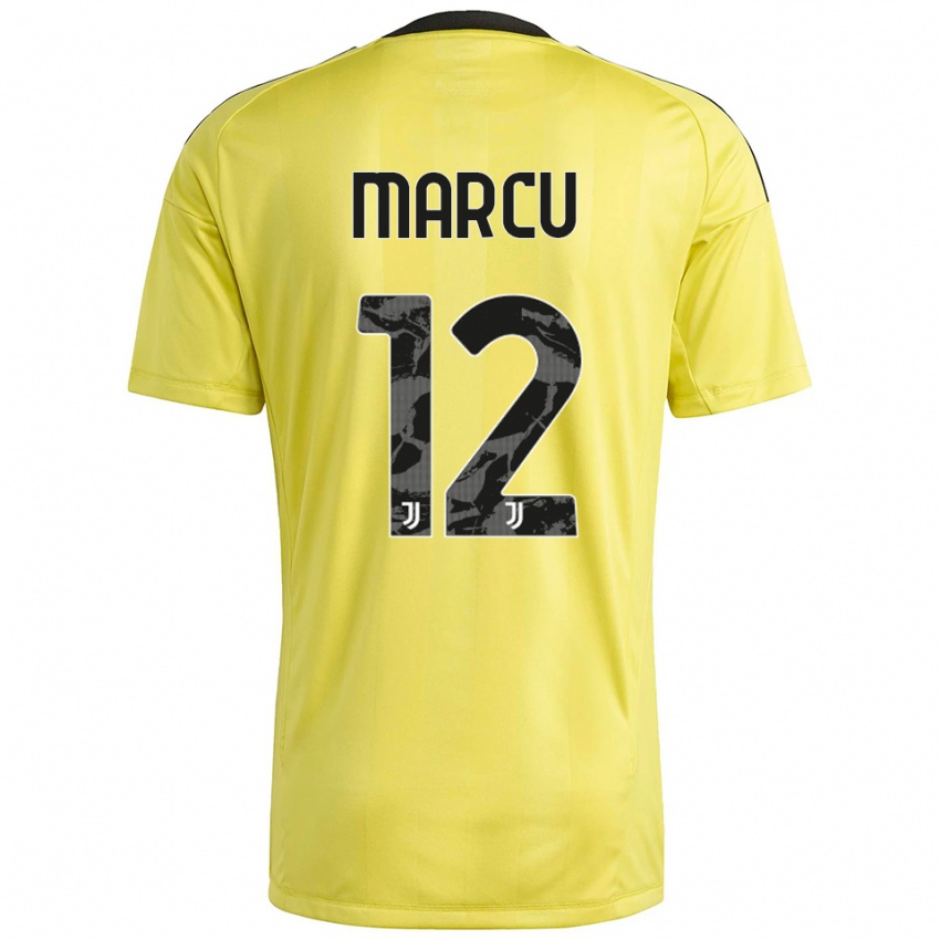 ילדים אלסיו מרקו #12 לבן צהוב חולצת שוער 2025/26 חולצה קצרה