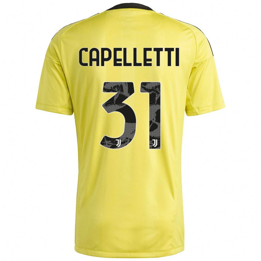 ילדים אלסיה קאפלטי #31 לבן צהוב חולצת שוער 2025/26 חולצה קצרה