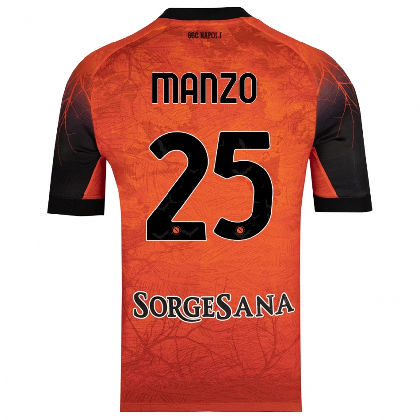 ילדים Alessia Manzo #25 שחור אדום כתום חולצת שוער 2025/26 חולצה קצרה