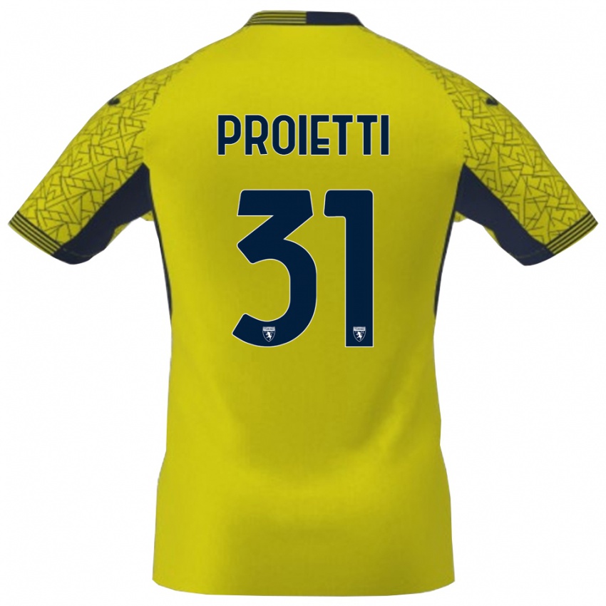 ילדים ריקרדו פרואיטי #31 שחור צהוב חולצת שוער 2025/26 חולצה קצרה