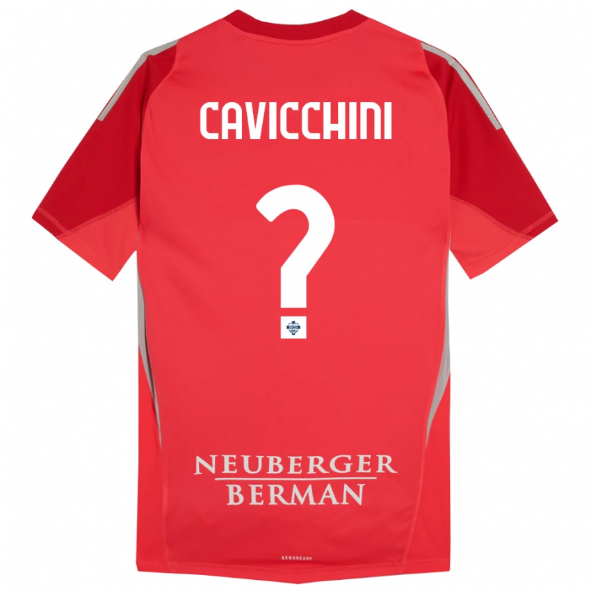 ילדים Leonardo Cavicchini #0 אפור אדום חולצת שוער 2025/26 חולצה קצרה