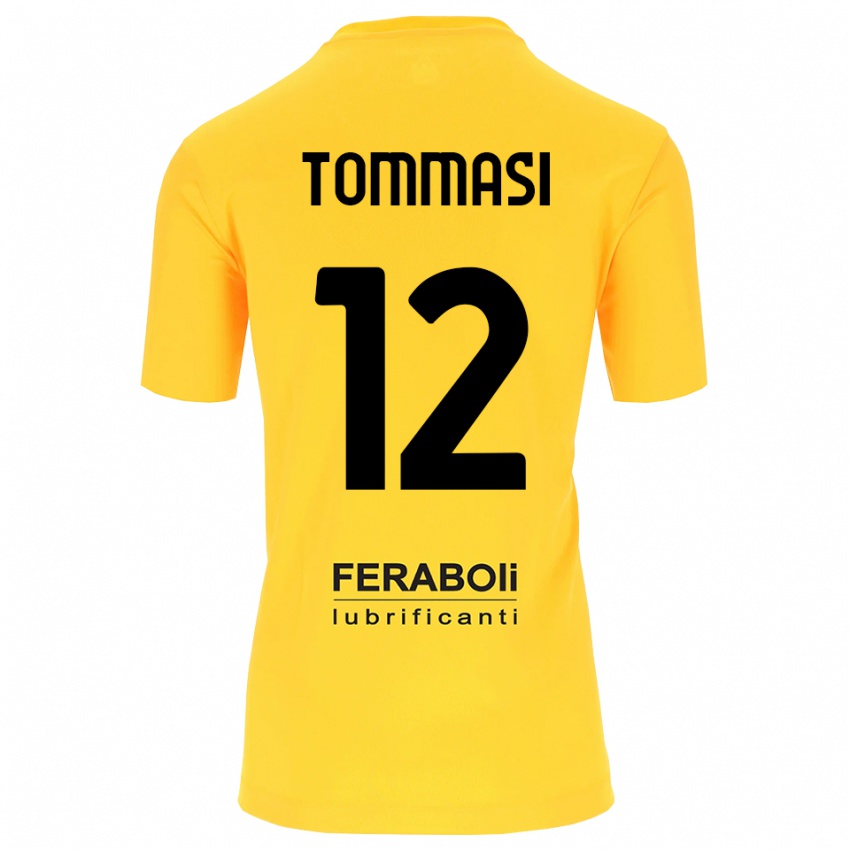 ילדים פרנצ'סקו טומאסי #12 שחור צהוב חולצת שוער 2025/26 חולצה קצרה