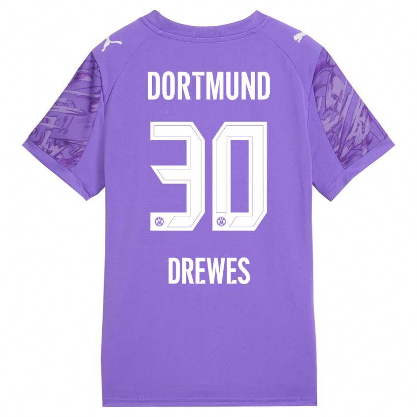 ילדים פטריק דרוז #30 לבן לילך חולצת שוער 2025/26 חולצה קצרה