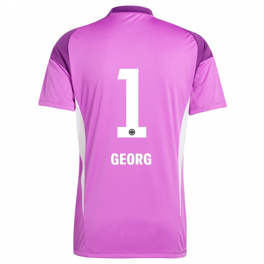 ילדים Hannes Georg #1 לבן לילך חולצת שוער 2025/26 חולצה קצרה