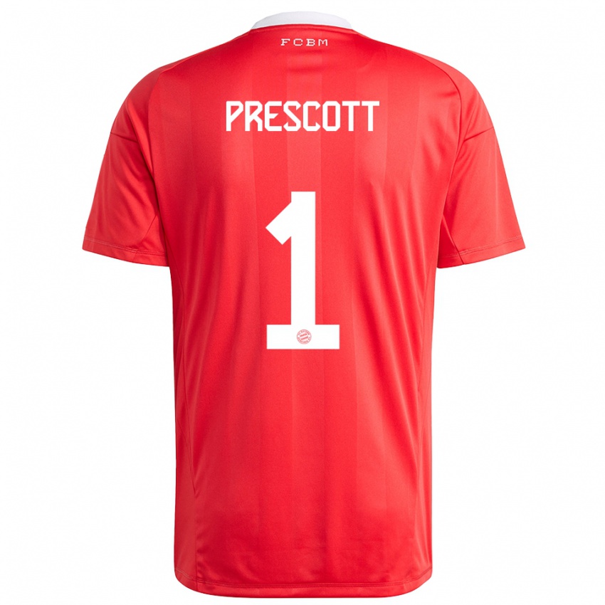 ילדים Leonard Prescott #1 לבן אדום חולצת שוער 2025/26 חולצה קצרה