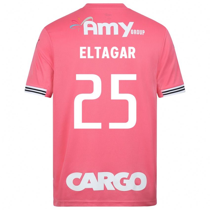 ילדים Barak Eltagar #25 לבן ורוד חולצת שוער 2025/26 חולצה קצרה