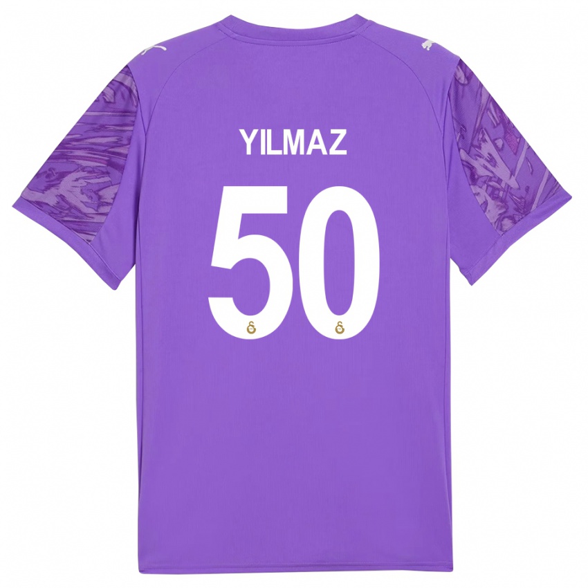 ילדים ז'אנקאט יילמאז #50 לבן סגול חולצת שוער 2025/26 חולצה קצרה