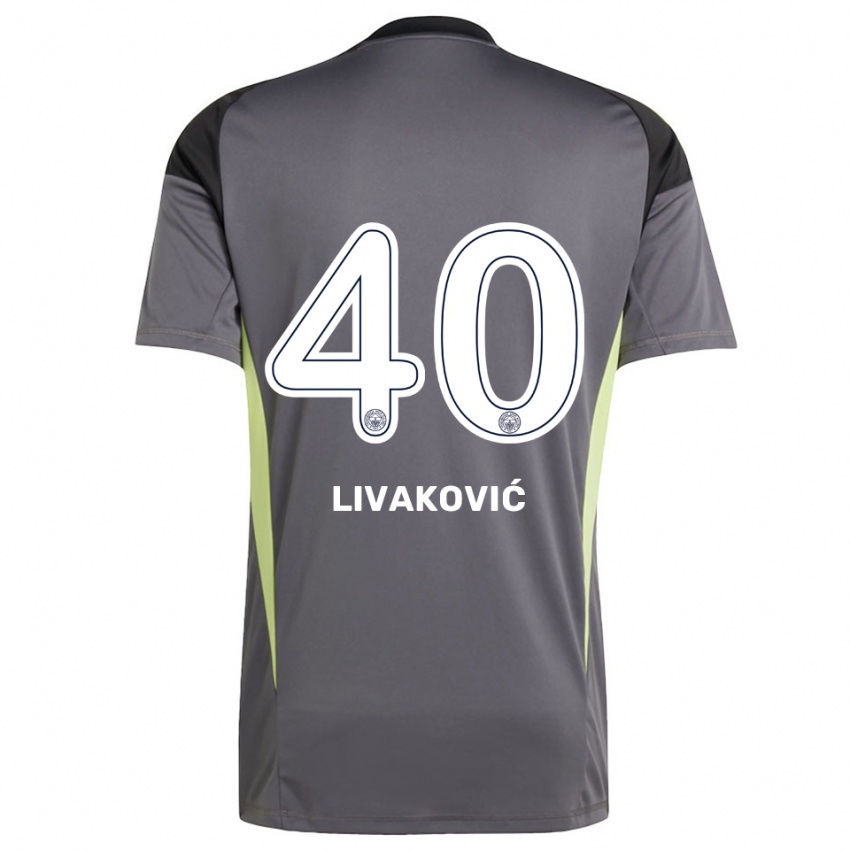 ילדים דומיניק ליבאקוביץ' #40 שחור אפור עמום חולצת שוער 2025/26 חולצה קצרה