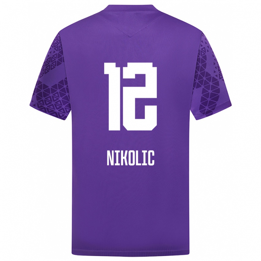 ילדים אורוש ניקוליץ' #12 לבן אינדיגו חולצת שוער 2025/26 חולצה קצרה