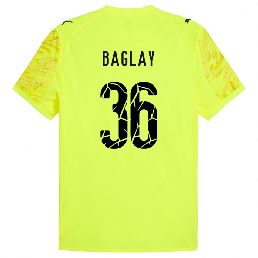 ילדים Rostyslav Baglay #36 ירוק צהוב חולצת שוער 2025/26 חולצה קצרה