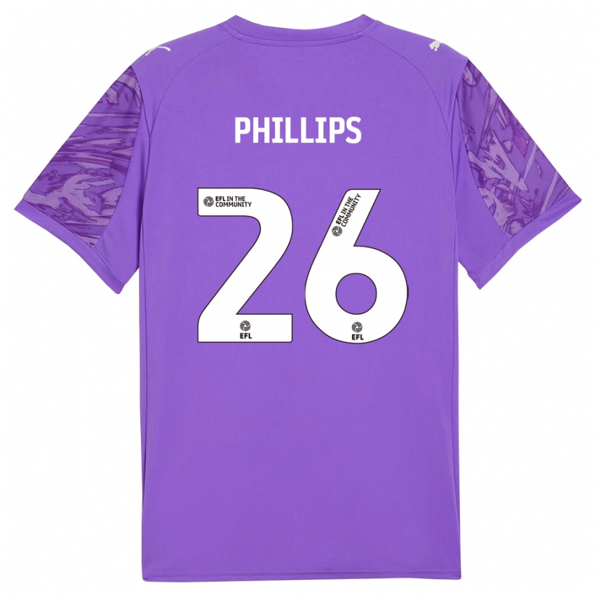 גברים Noah Phillips #26 סגול כהה חולצת שוער 2025/26 חולצה קצרה