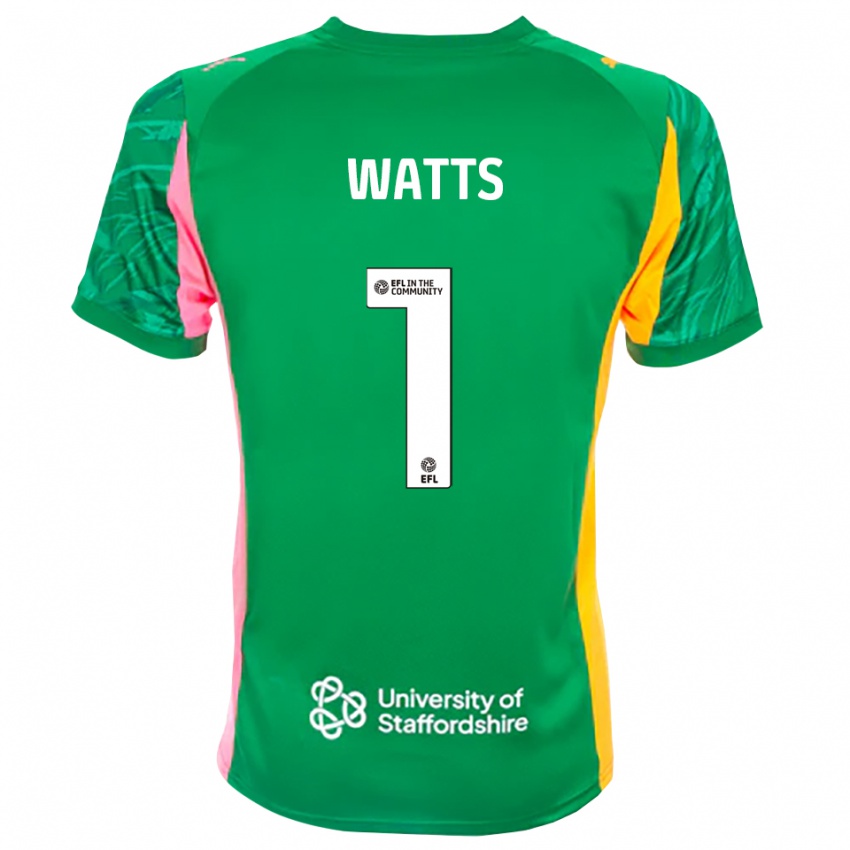 גברים Connie Watts #1 ירוק ורוד כתום חולצת שוער 2025/26 חולצה קצרה