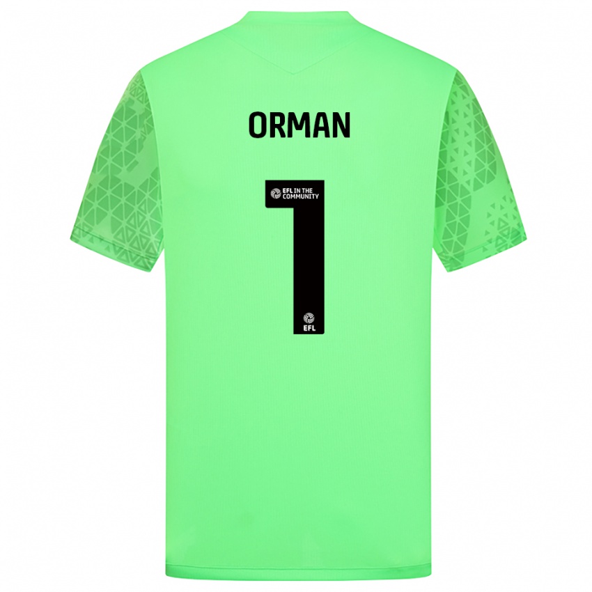 גברים אמילי אורמן #1 ירוק בהיר חולצת שוער 2025/26 חולצה קצרה