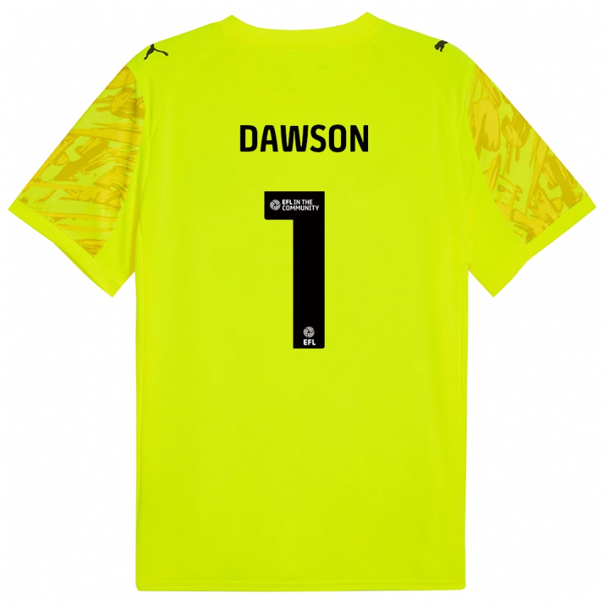 גברים קמרון דוסון #1 ירוק פלורסנט שחור חולצת שוער 2025/26 חולצה קצרה